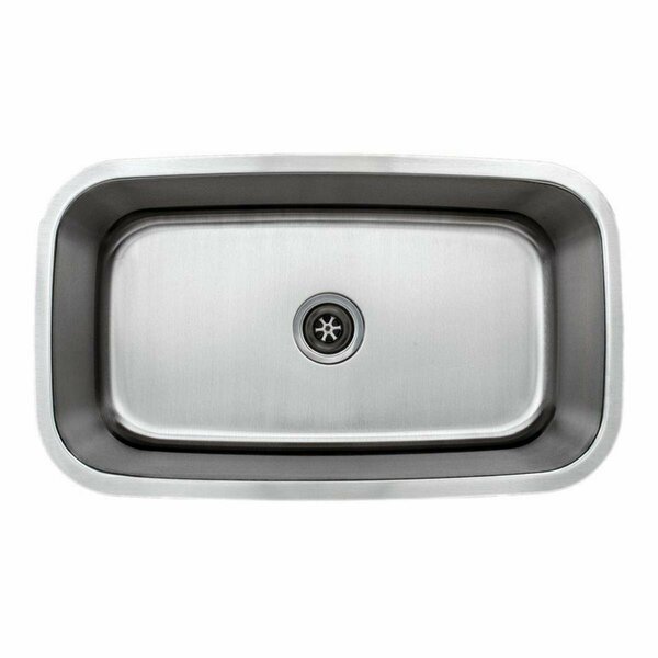 Wells Sinkware 32 in. 16-gauge Undermount Single Bowl Stainless Steel Kitchen Sink CMU3118-10-16